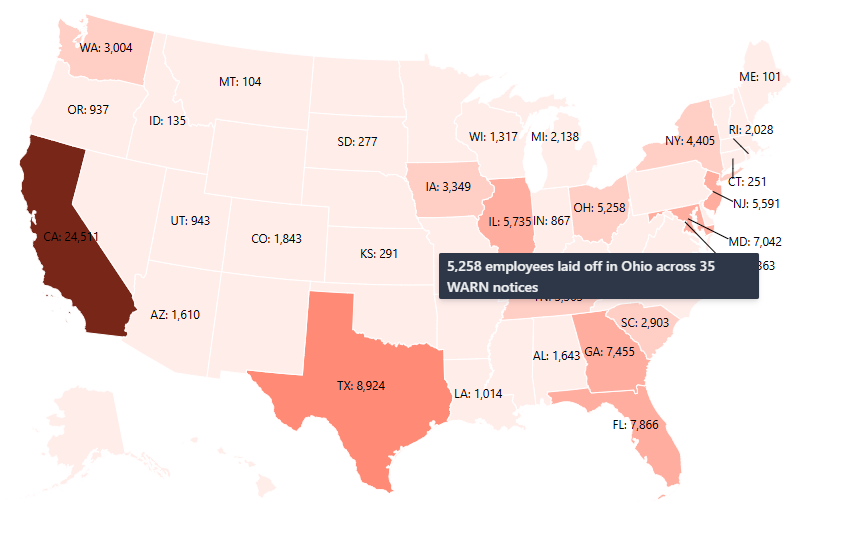 Layoffs in Ohio 2025
