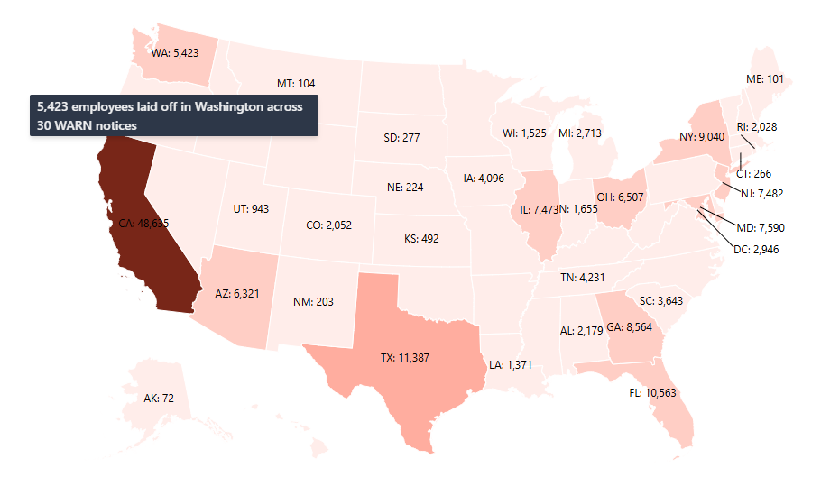 Layoffs in Washington 2025.